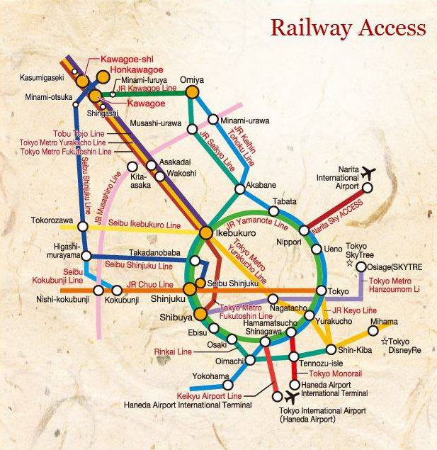 Accessing Kawagoe from the Airports